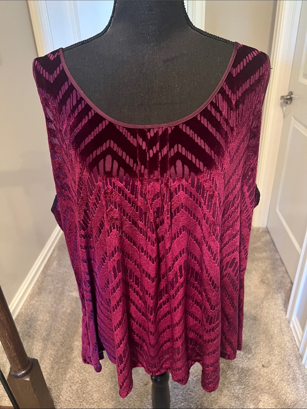 Lucky Brand Plum Velvet Burnout Tank Top